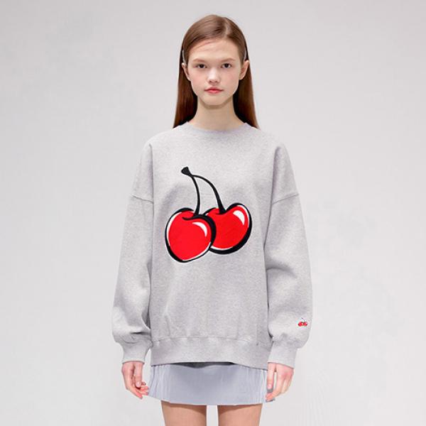 BIG CHERRY SWEATSHIRT IS [GRAY]