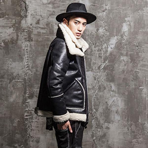 [ROMANTIC CROWN] MOBYDICK MOUTON JACKET_BLK