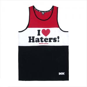 [DGK] I LOVE HATERS TANK-RED/WHT/BLK