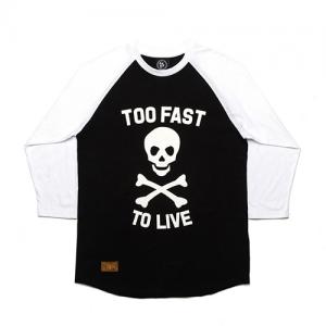 TOO FAST RAGLAN-BLACK