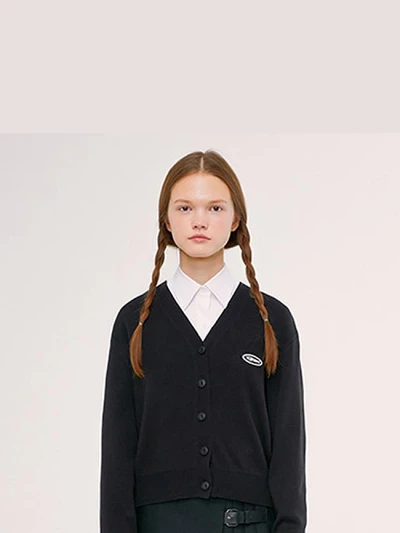 KNIT SLIM CARDIGAN IS [BLACK]