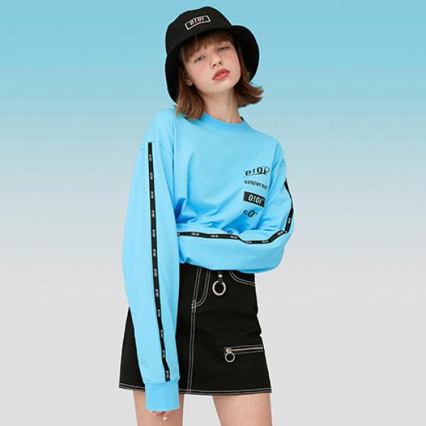 TAPING LONG SLEEVE T-SHIRTS-SKY BLUE