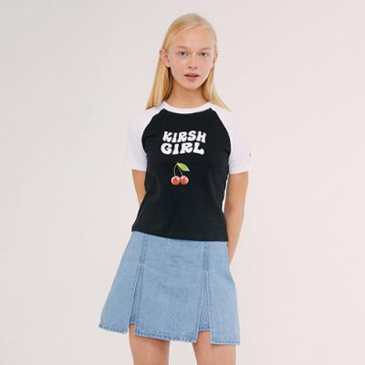 KIRSH GIRL RAGLAN TEE IS [BLACK]