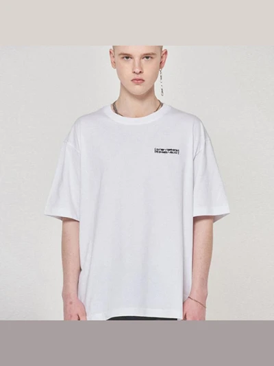 EMBROIDERY FRONT TEE-WHITE