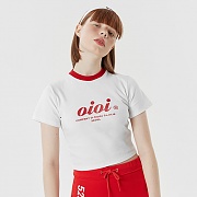 SERIF LOGO CROP T-SHIRTS-WHITE