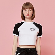 LINING CROP T-SHIRTS-WHITE