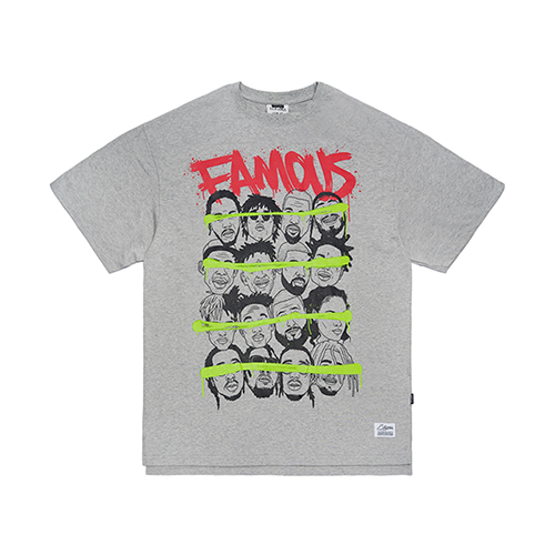 STIGMA FAMOUS OVERSIZED T-SHIRTS GREY