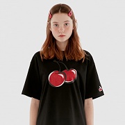 BIG CHERRY GLITTER T-SHIRT IH [BLACK]