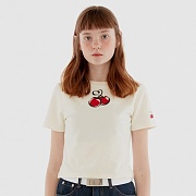 HEART CHERRY CROPPED T-SHIRT IH [WHITE]