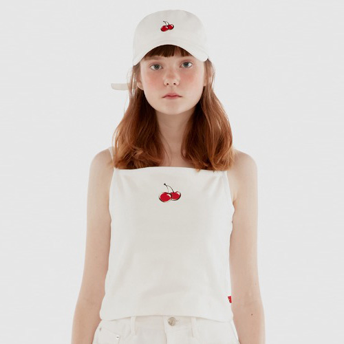 CHERRY SLEEVELESS IH [WHITE]