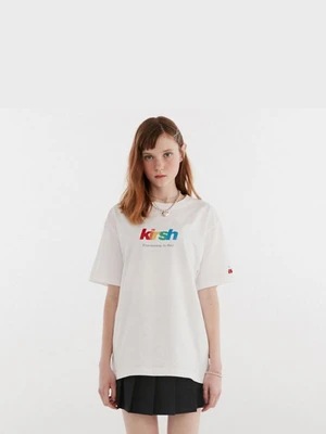 GLITTER RAINBOW LOGO T-SHIRT IH [WHITE]