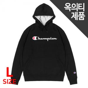 (GF89H) 파워블렌드 스크립트 프린트 후드티 BLACK (프린트 불량)