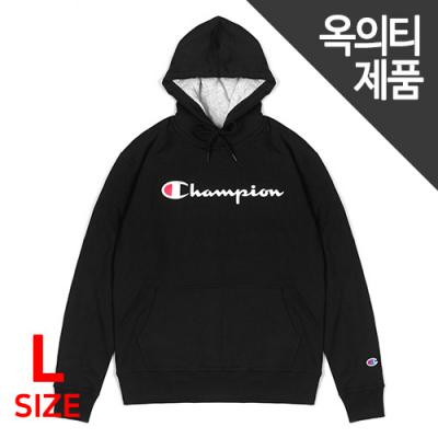 (GF89H) 파워블렌드 스크립트 프린트 후드티 BLACK (프린트 불량)