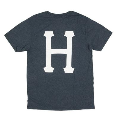 CLASSIC H POCKET TEE-NAVY HEATHER