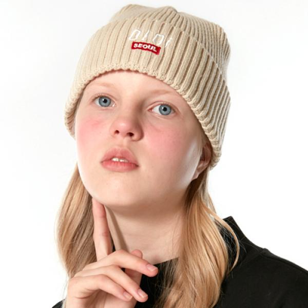 LOGO POINT BEANIE_beige