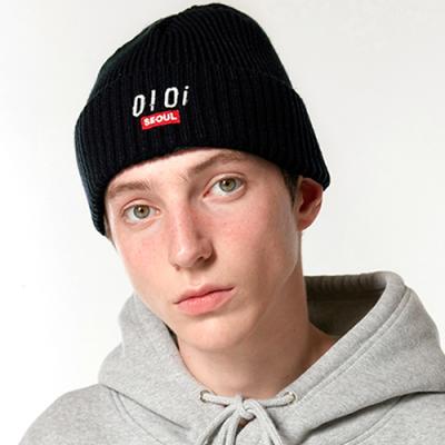 LOGO POINT BEANIE_black