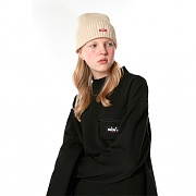 POCKET HALF NECK LONG SLEEVE T_black