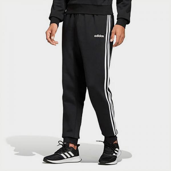 (DQ3095) ESSENTIALS 3-STRIPES TAPERED CUFFED PANTS-BLACK