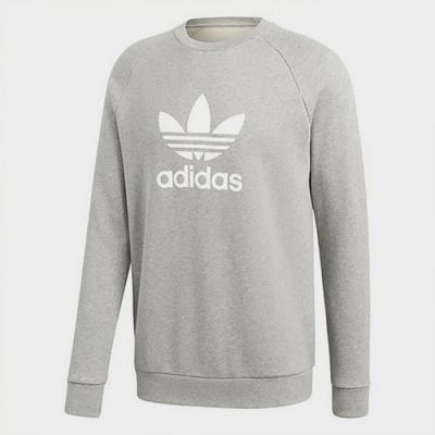 (CY4573) TREFOIL WARM-UP CREW SWEATSHIRT-GREY