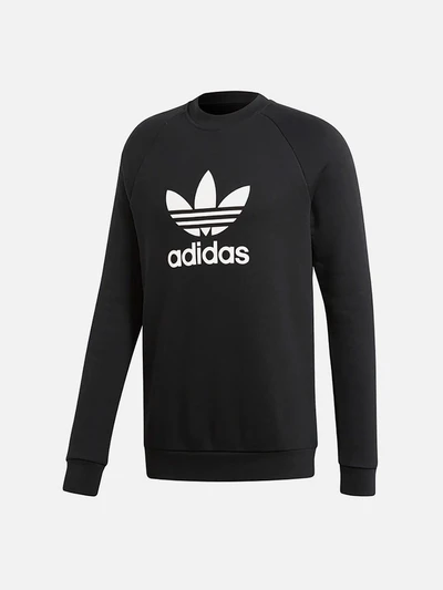 (CW1235) TREFOIL WARM-UP CREW SWEATSHIRT-BLACK