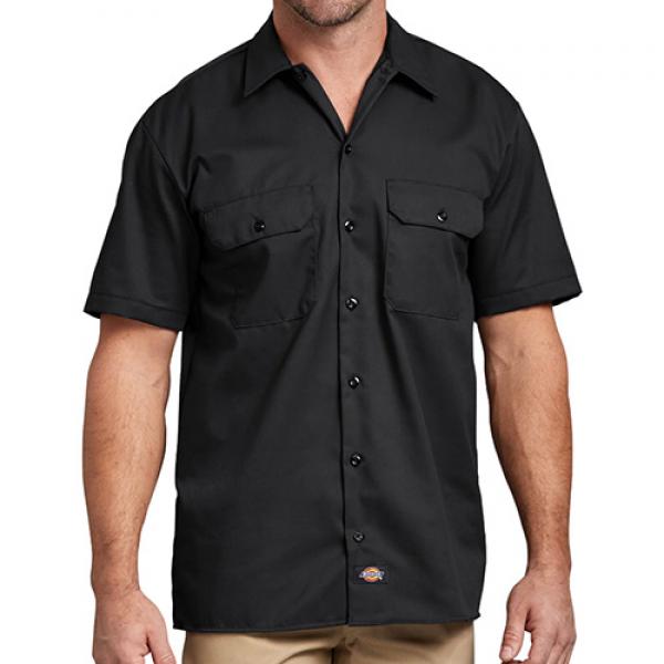 (1574BK) S/S WORK SHIRT-BLACK
