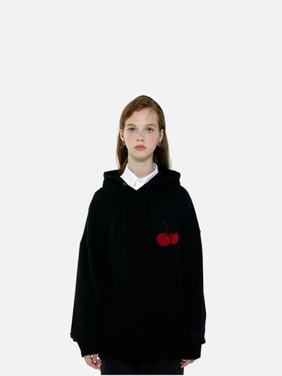 CHERRY TONE ON TONE HOODIE IA [BLACK]
