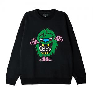 (112862087)OBEY CREECH CREW-BLK