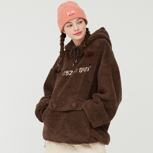 5252 POCKET FUR HOODIE_brown