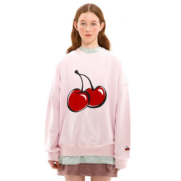 BIG CHERRY SWEATSHIRT JS [LIGHT PINK]