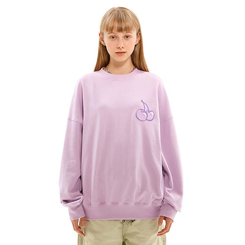 TONE ON TONE MIDDLE CHERRY SWEATSHIRT JS [LIGHT VIOLET]