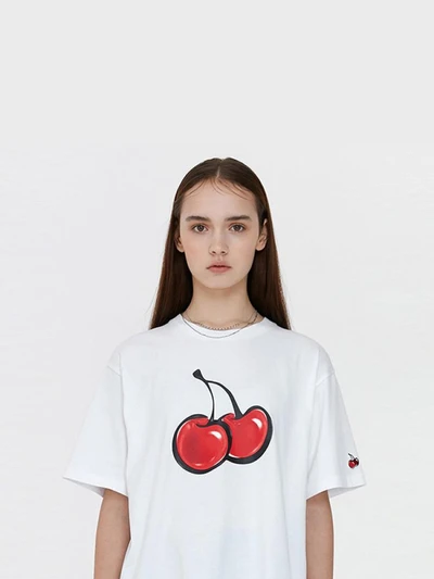 3D BIG CHERRY T-SHIRT JH [WHITE]