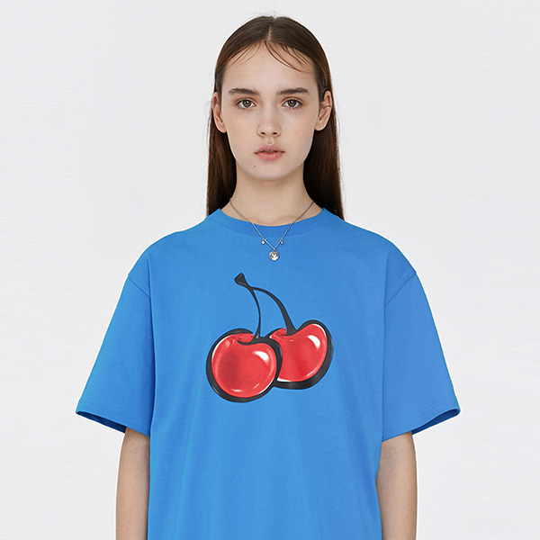 3D BIG CHERRY T-SHIRT JH [BLUE]