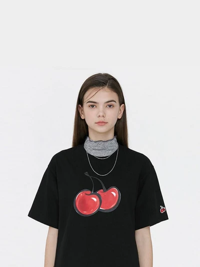 3D BIG CHERRY T-SHIRT JH [BLACK]