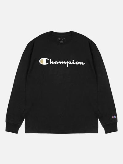 (GT78H) 가슴로고 스크립트 클래식 긴팔티 BLACK/GOLD
