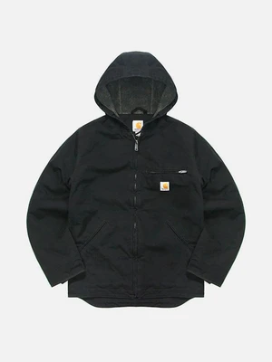 (104392) 워시드 덕 양털안감 자켓 BLACK