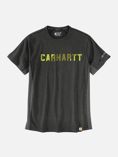 (105203) 포스핏 블록 로고 MW 반팔티 CARBON