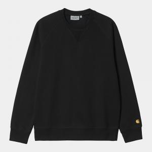 (I015896) 체이스 맨투맨 BLACK/GOLD