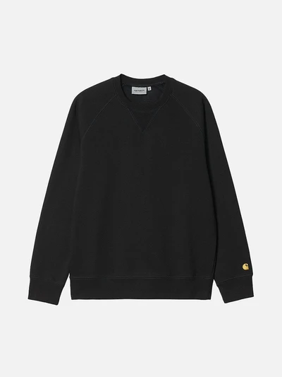 (I015896) 체이스 맨투맨 BLACK/GOLD