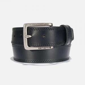 (A0005503) 레더 인그레이브드 버클 벨트 BLACK