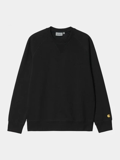 (I026383-00F-XX-03) 체이스 맨투맨 BLACK/GOLD