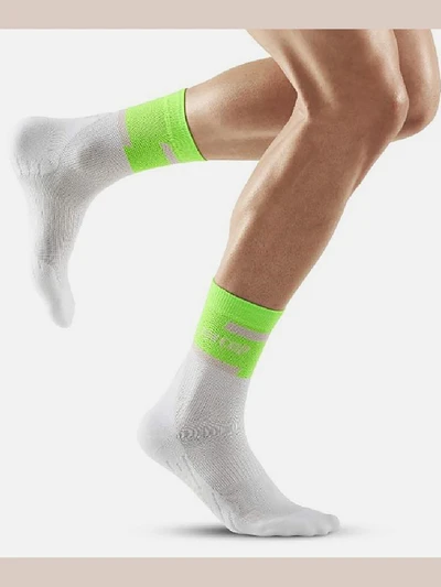 CEP 더 런 미드컷 삭스 4.0 러닝 양말 LIME GREEN/WHITE