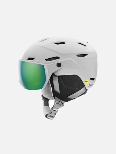 아동용 서베이 주니어 밉스 바이져 헬멧 SURVEY JR MIPS MATTE WHITE (GREEN MIRROR)