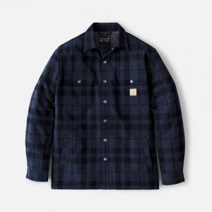 (107017) 플란넬 셰르파 양털안감 셔츠 자켓 NAVY (I26)